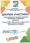 Диплом участника муниципального конкурса проектов